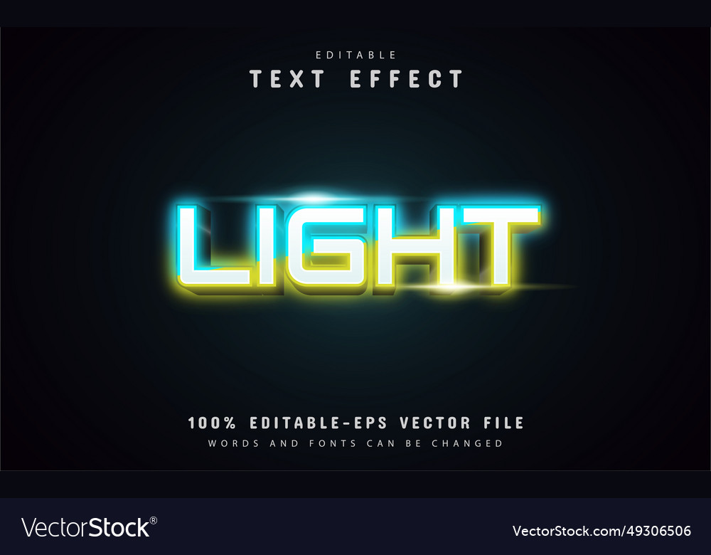 Light text effect vector image Light text effect