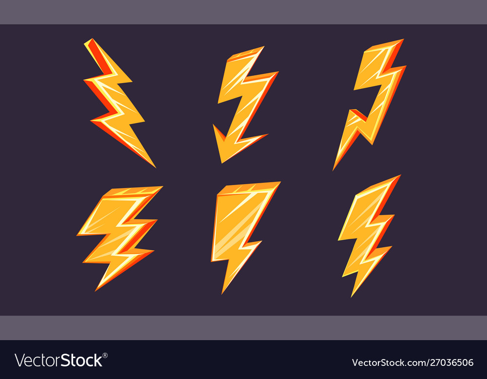 Lightning bolt set thunderbolts different