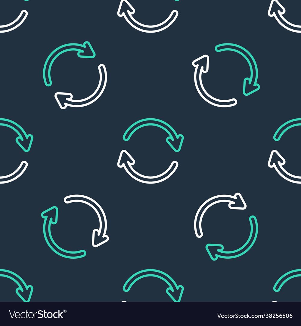 Line refresh icon isolated seamless pattern vector image Line refresh icon isolated seamless pattern