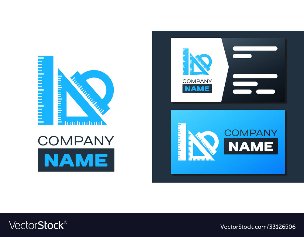 Logotype set ruler triangular