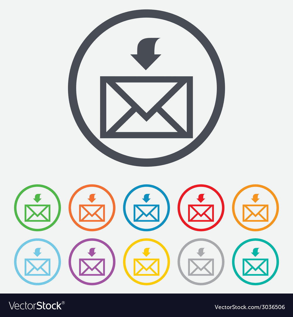 Mail receive icon envelope symbol get message