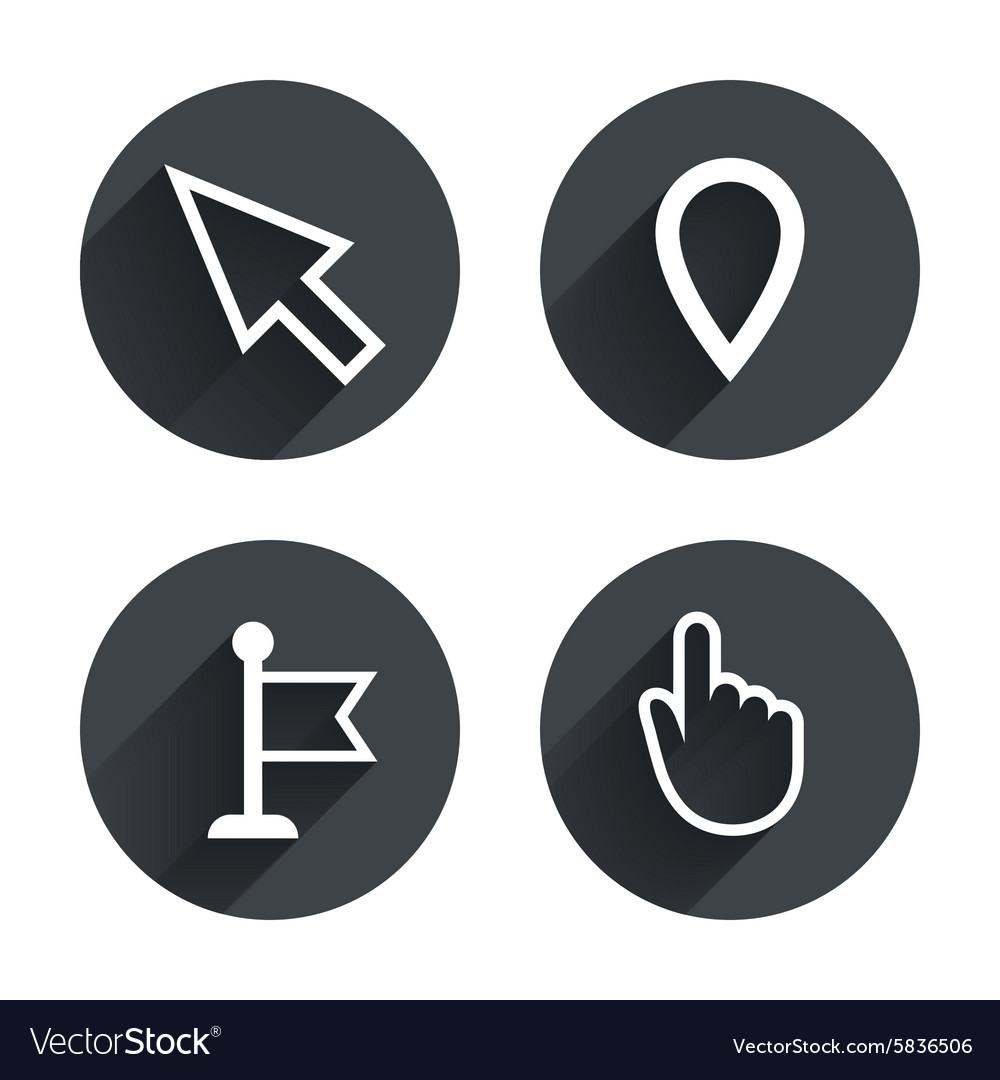 Maus Cursor Symbol Hand oder Flag Pointer Symbole