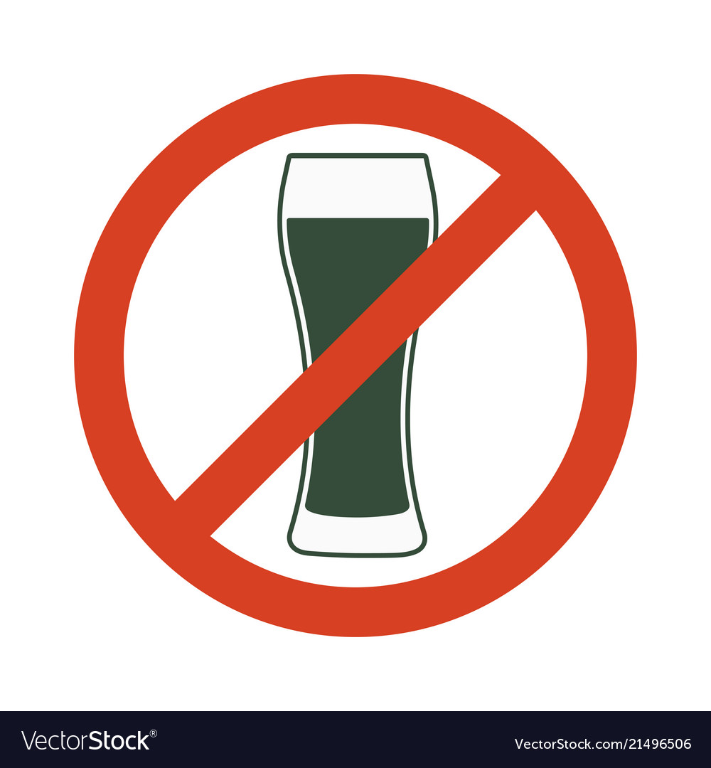 No alcohol sign prohibiting alcohol beverages Vector Image