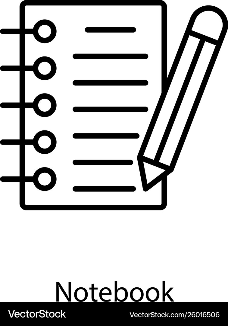 Notepad with pencil Royalty Free Vector Image - VectorStock