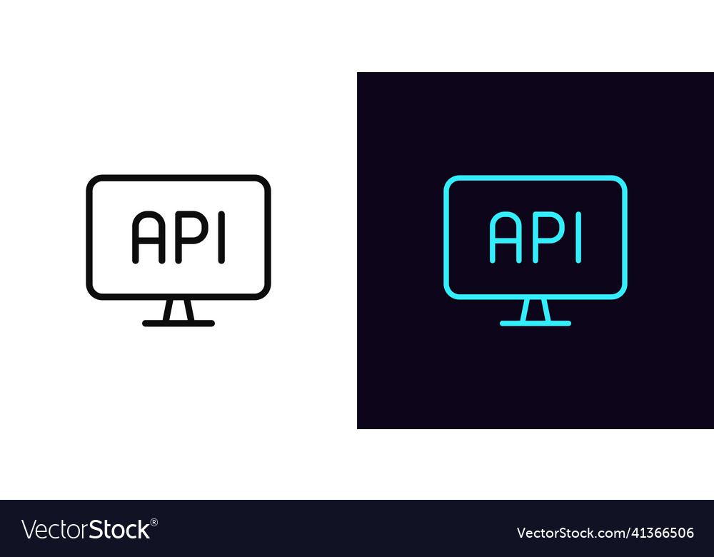 Outline api icon with editable stroke computer Vector Image Outline api icon with editable stroke computer