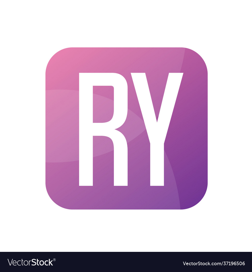 Ry letter logo design with simple style