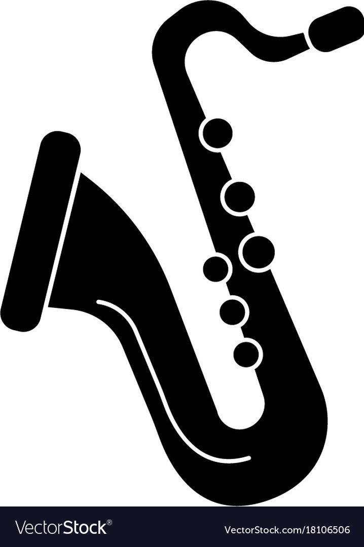 Saxophon Icon - Schwarzes Zeichen