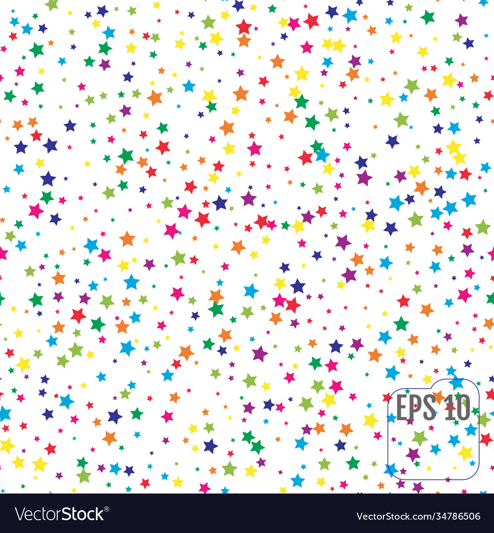 Seamless pattern with colorful stars