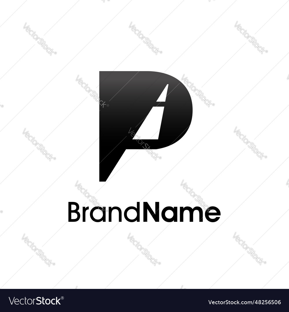 Simple and minimalist initial p road way vector image Simple and minimalist initial p road way