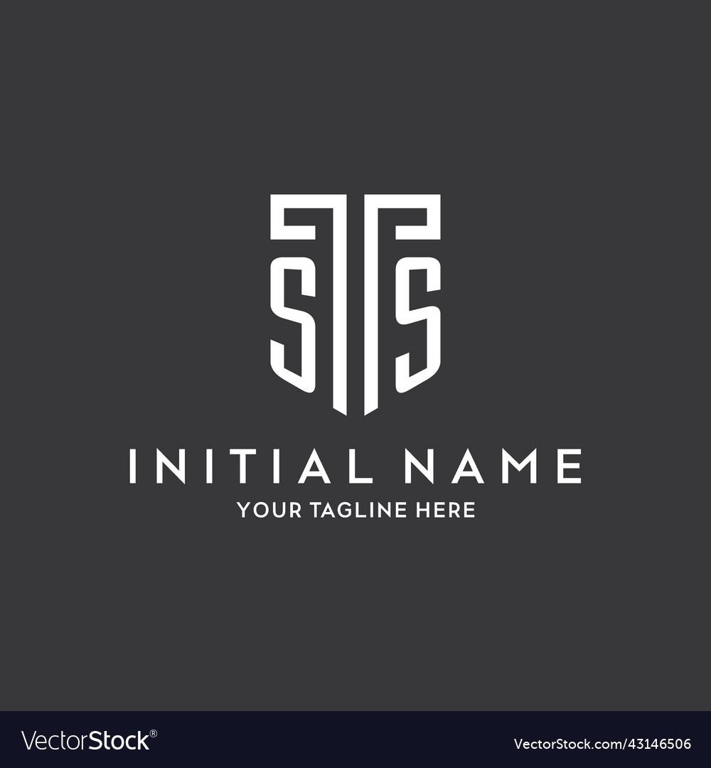 Ss monogram initial name with shield shape icon Vector Image Ss monogram initial name with shield shape icon