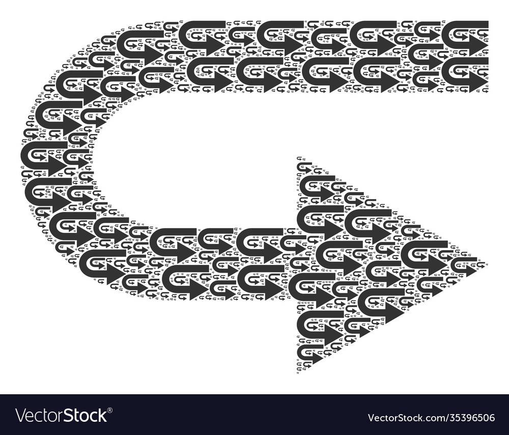 Turn right recursive composition itself icons vector image Turn right recursive composition itself icons