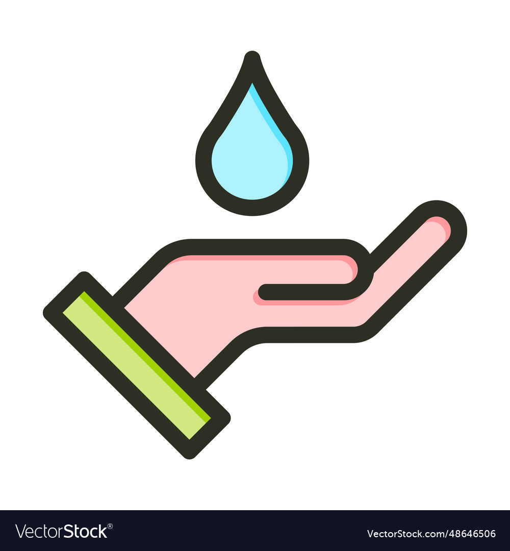 Water scarcity thick line filled colors icon Vector Image