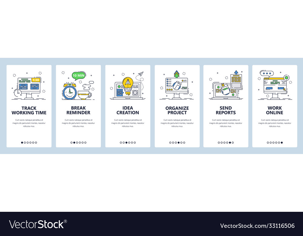 Working time tracking mobile app onboarding