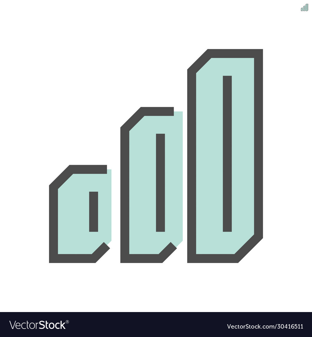 Bar graph for statistics display icon design vector image Bar graph for statistics display icon design