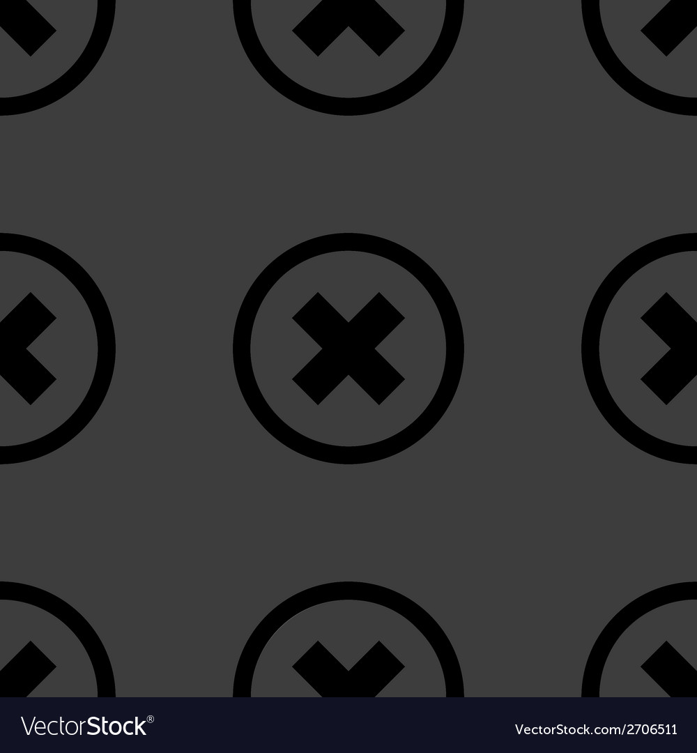 Cancel web icon flat design seamless pattern