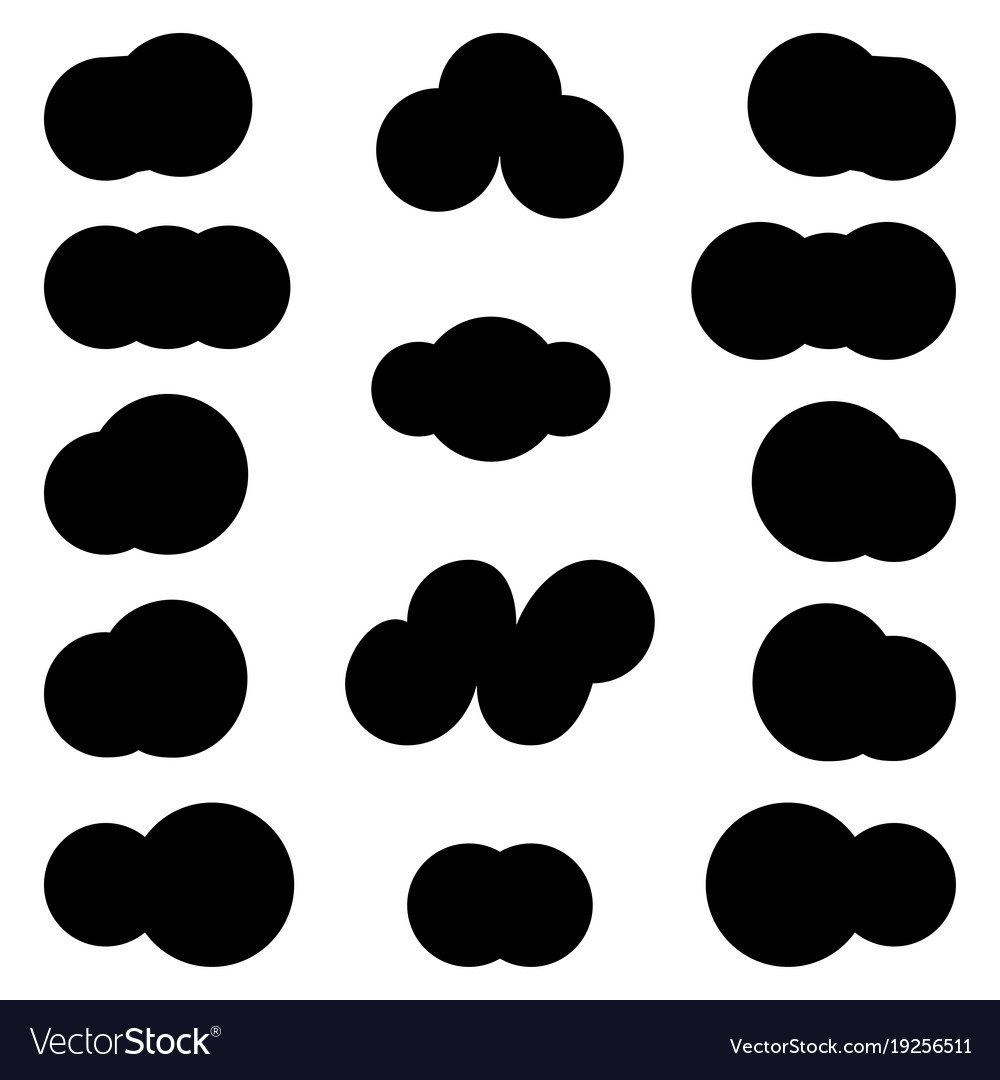 Clouds different shapes simple style