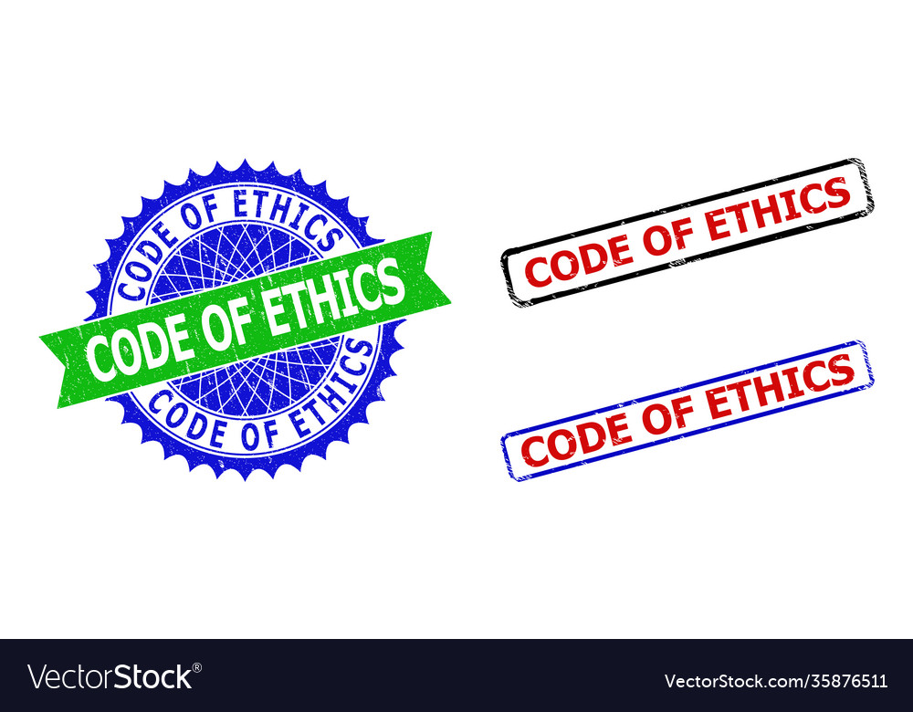 Code of ethics rosette and rectangle bicolor