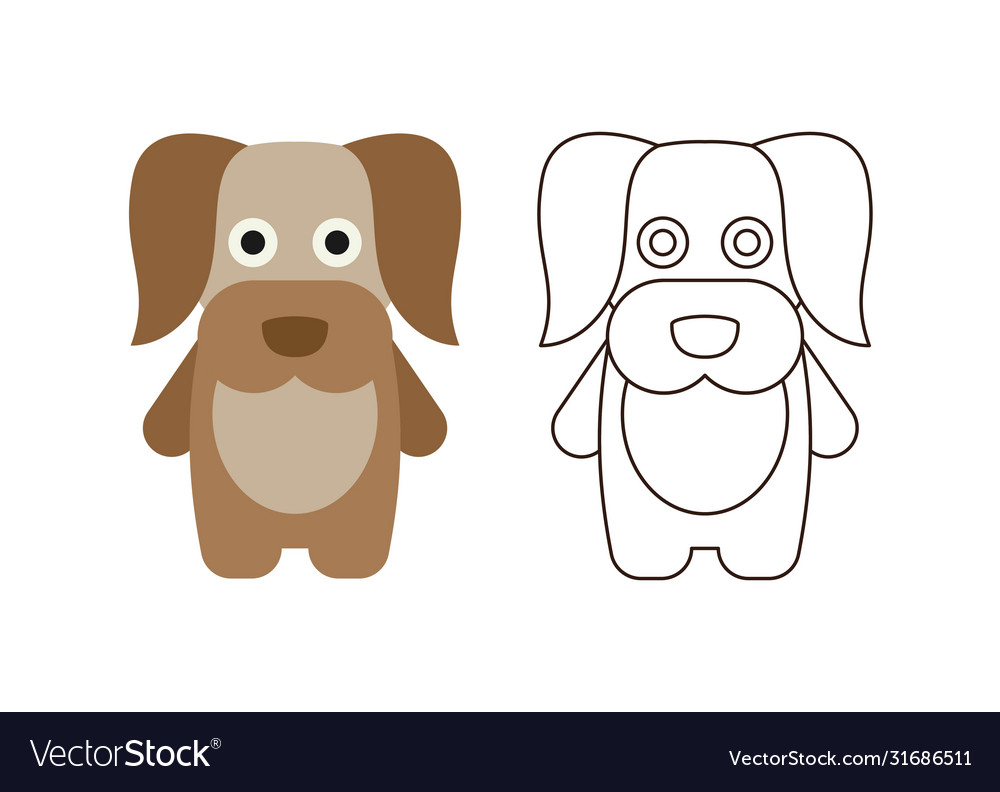 Dog coloring Royalty Free Vector Image - VectorStock