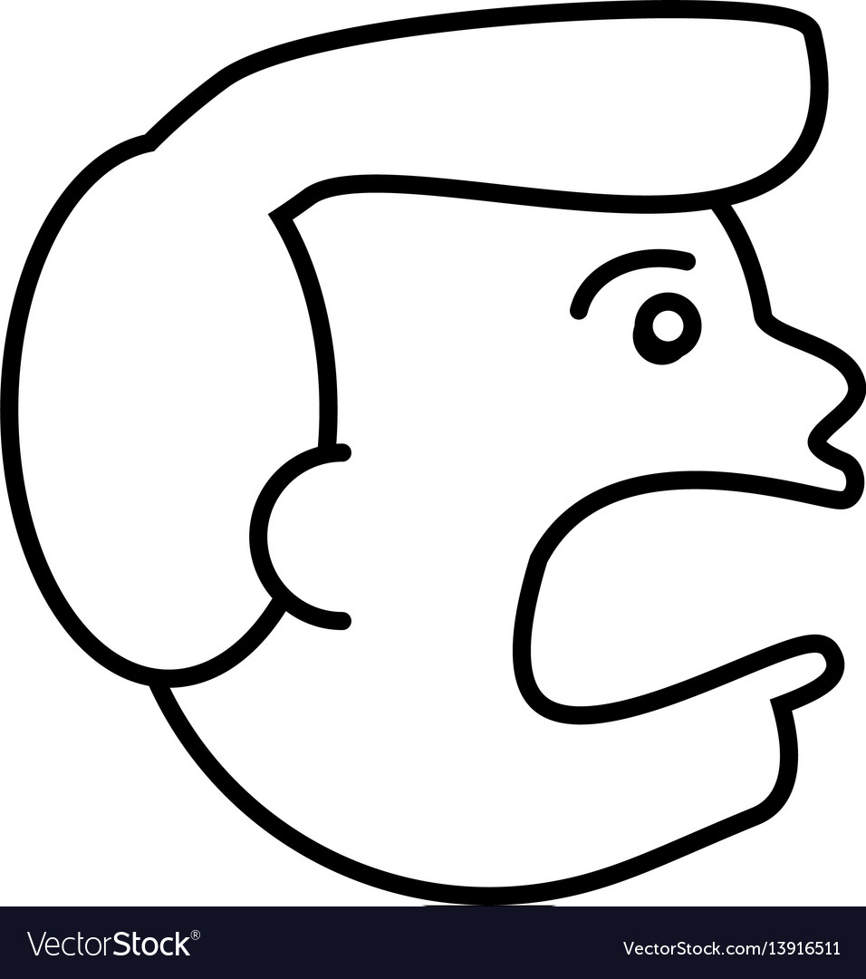 Face guy angry outline