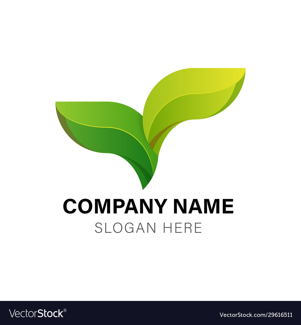 Green leaf healthy logo Royalty Free Vector Image