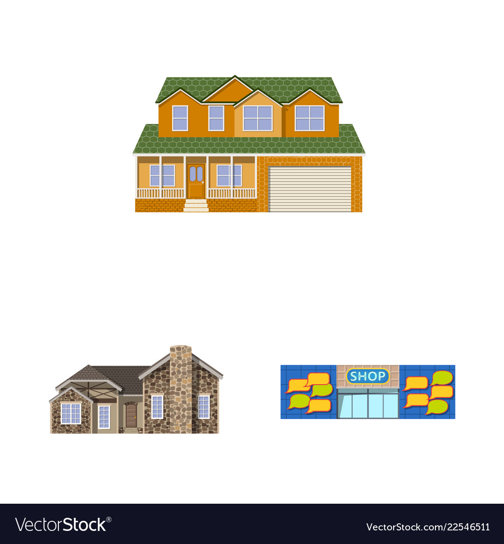 Isolated object of building and front symbol vector image Isolated object of building and front symbol