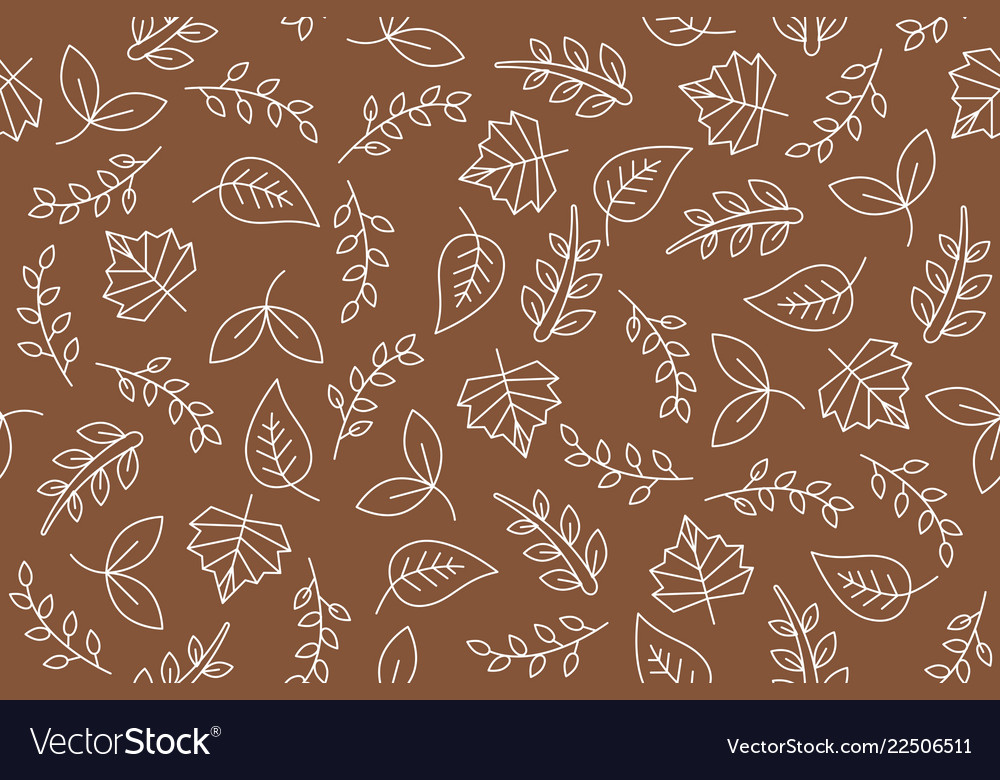 Leaves outline seamless pattern for use