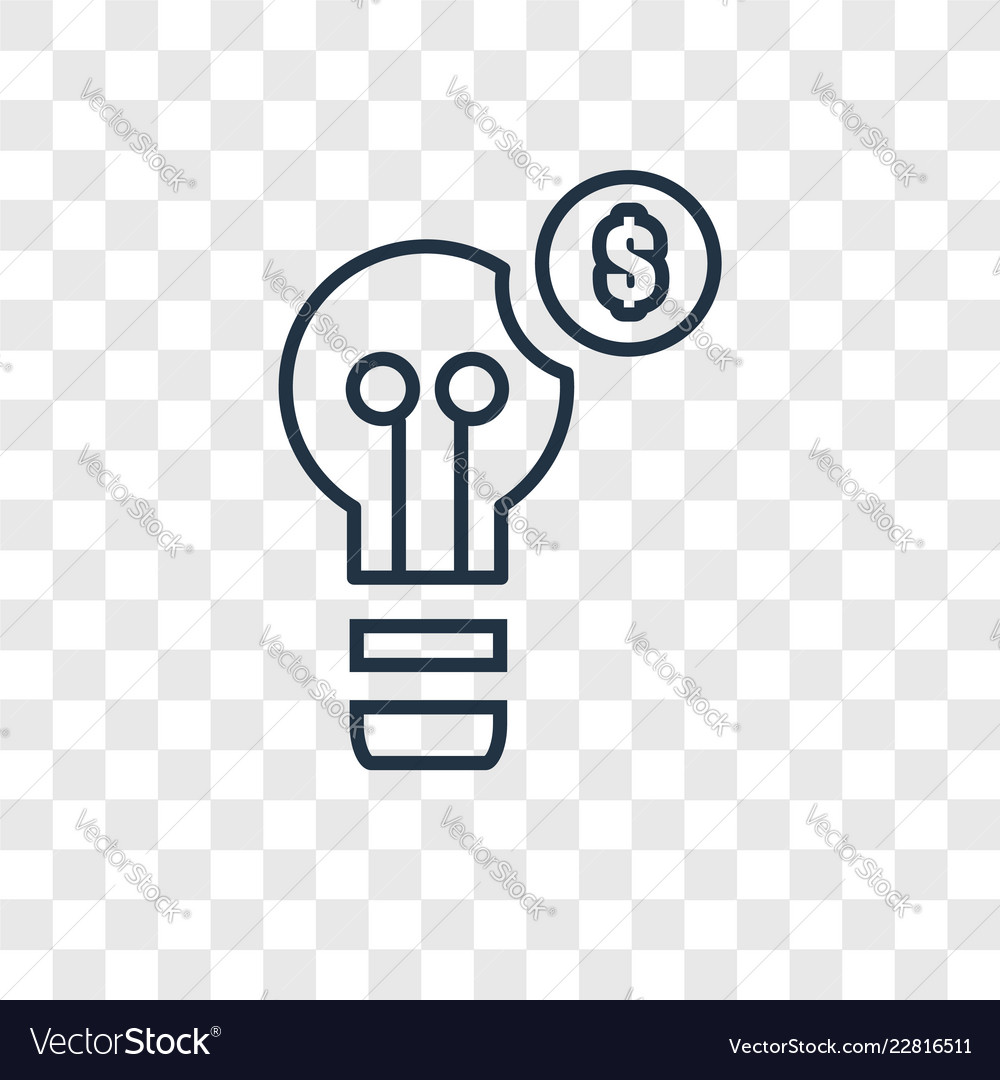 Light bulb concept linear icon isolated