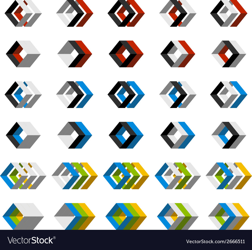 Modern 3D Geometric Icons