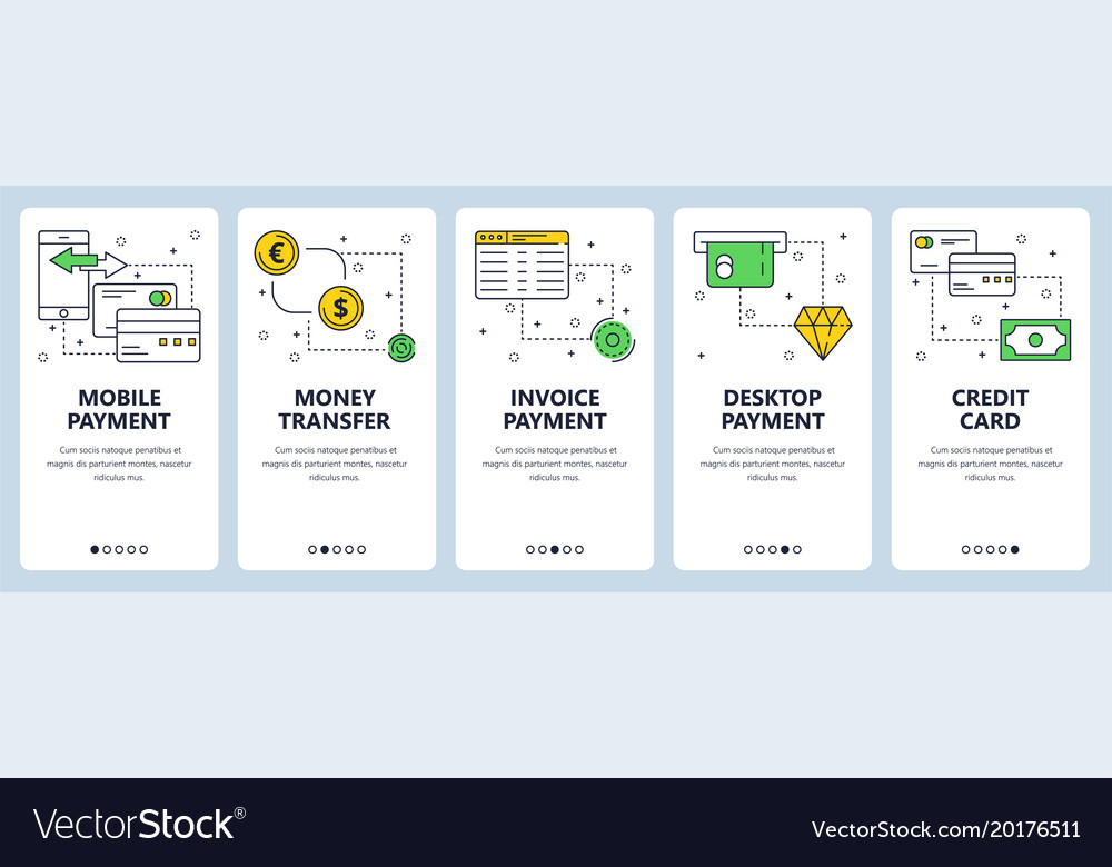 Modern thin line payment vertical web