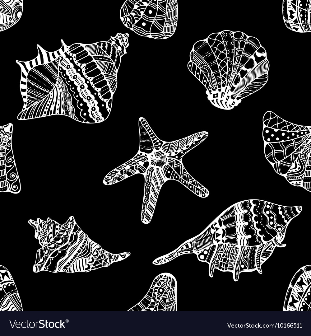 Seashell seamless pattern