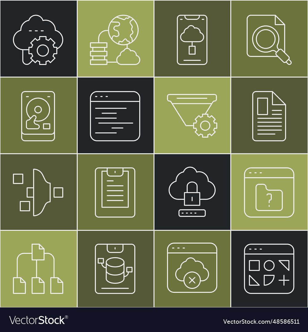 Set line different files file missing document vector image Set line different files file missing document