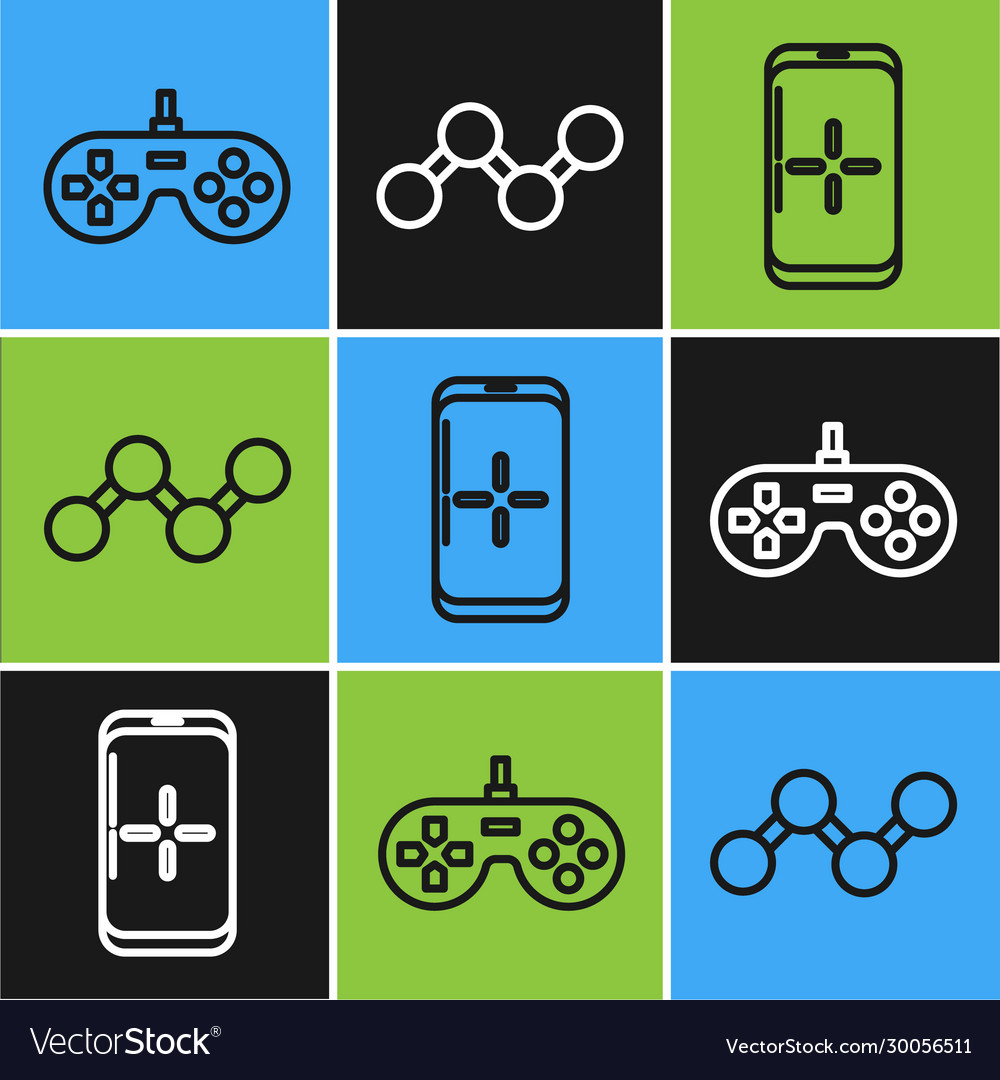 Set line gamepad smartphone and playing in game