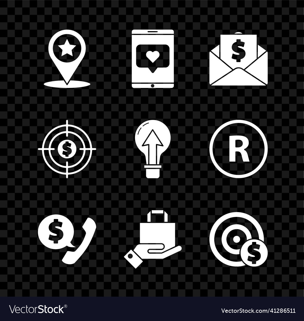 Set map pointer with star mobile phone and like