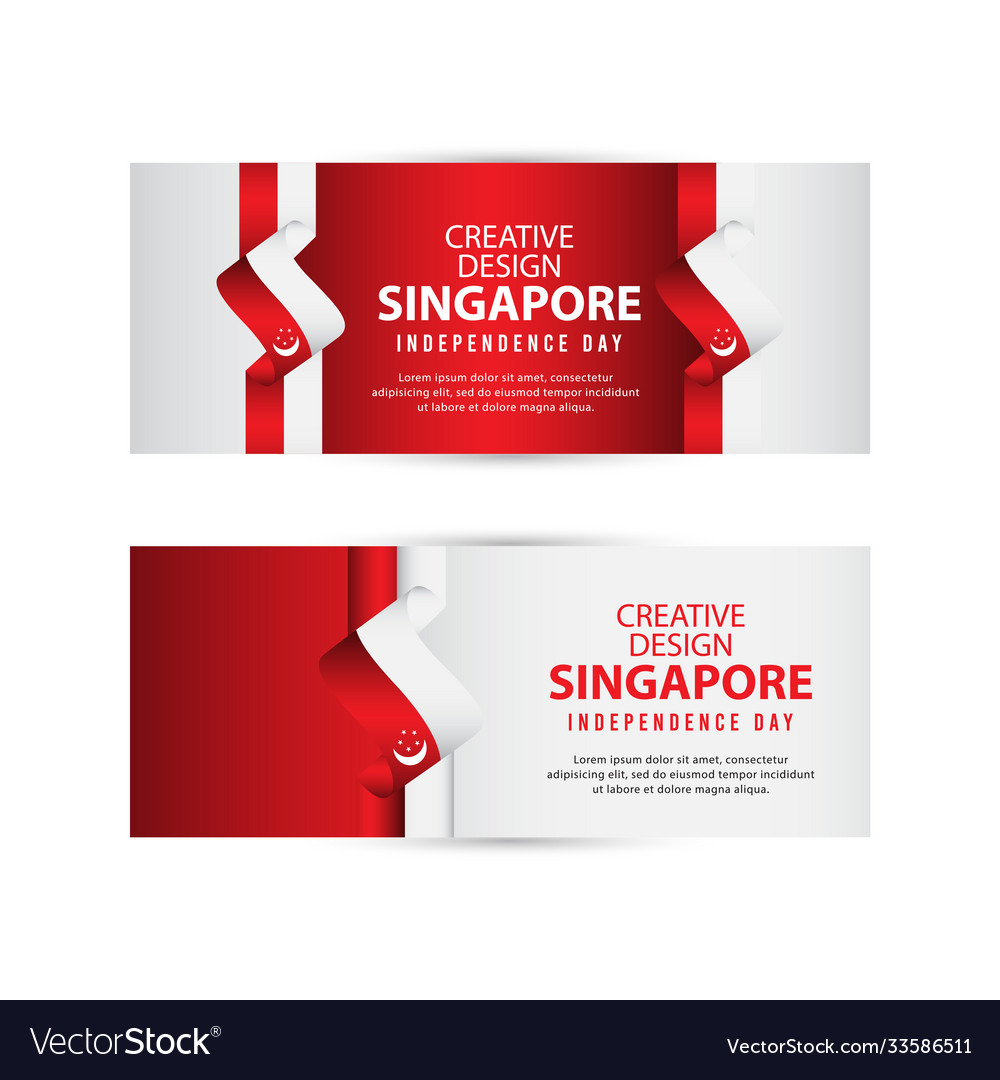 Singapore independent day poster creative design Vector Image