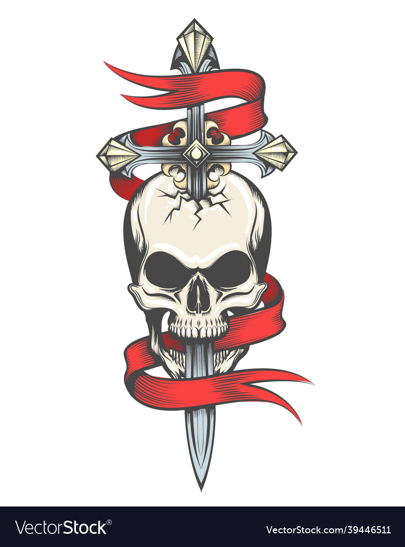 skull and swords tattoo