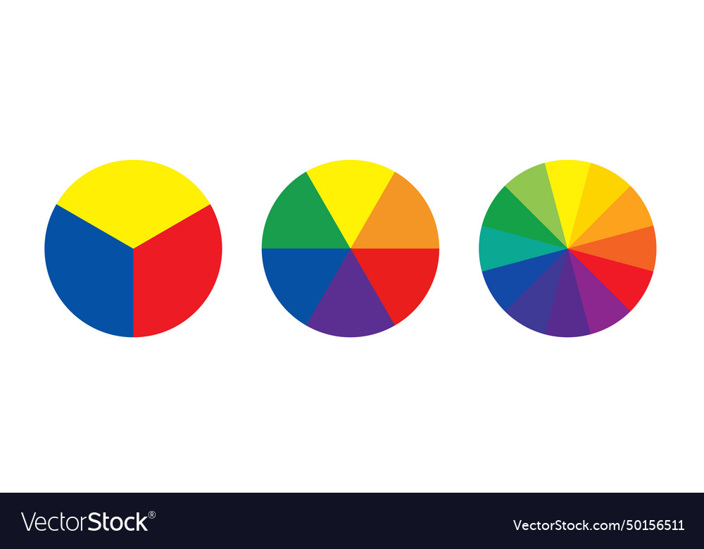 Spectrum of colors basic three six and twelve vector image Spectrum of colors basic three six and twelve