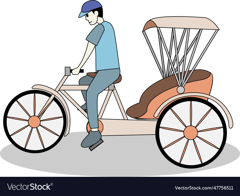 Tricycle on the road Royalty Free Vector Image