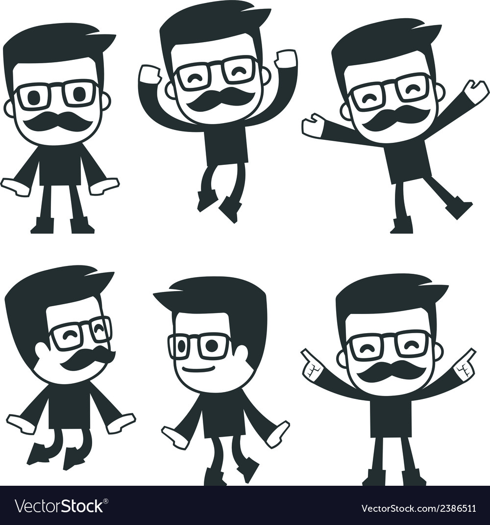 Universal characters in different poses icon