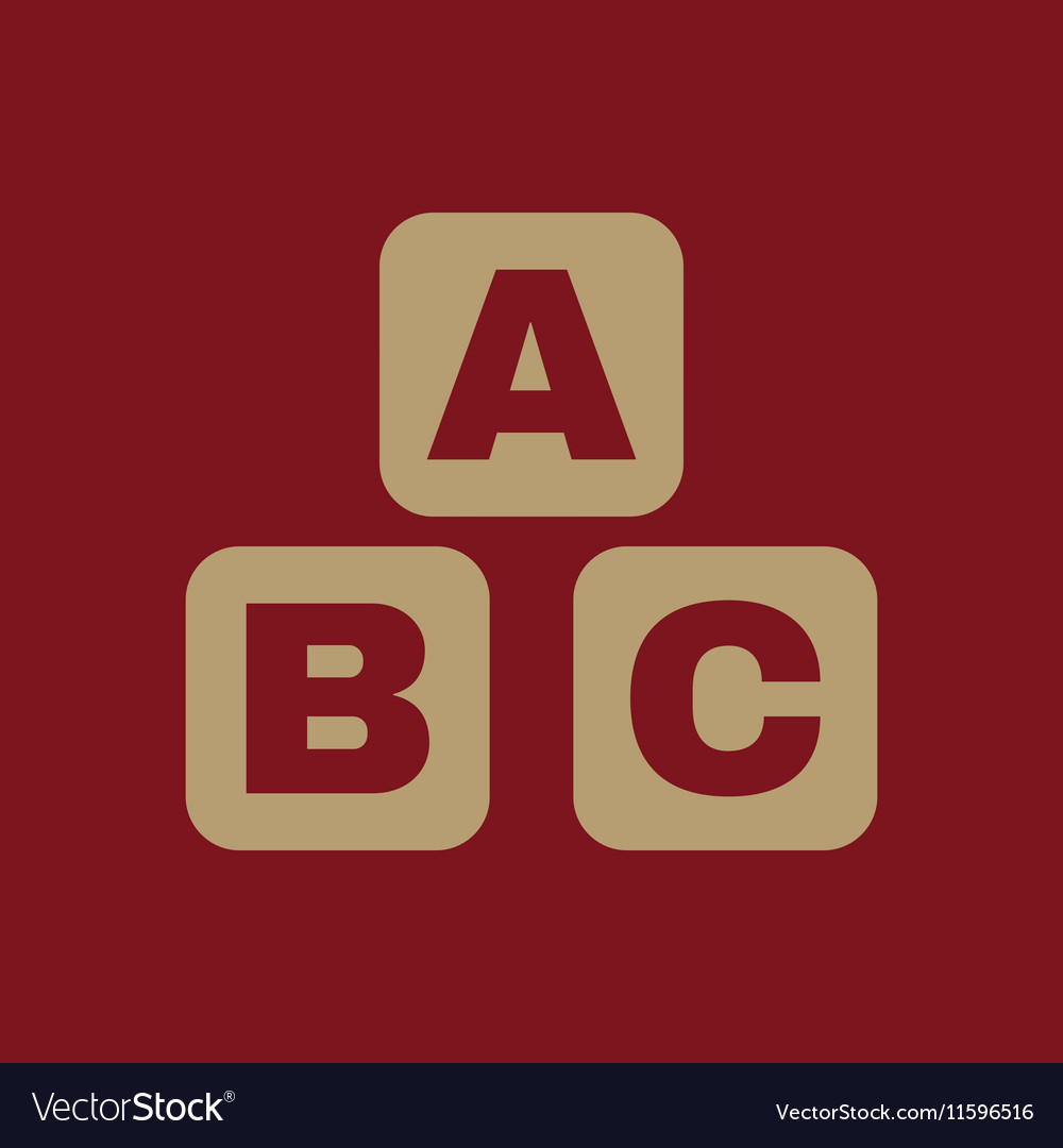 Abc building blocks icon bricks design