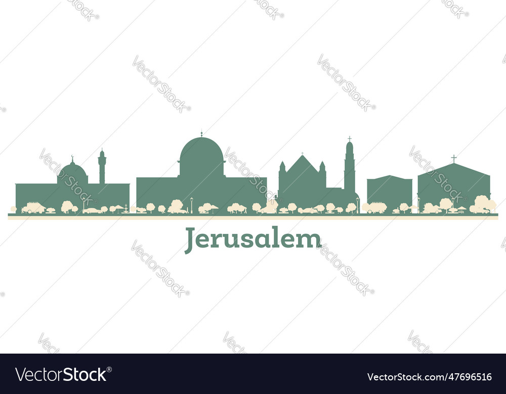 Abstract jerusalem israel city skyline with color Vector Image