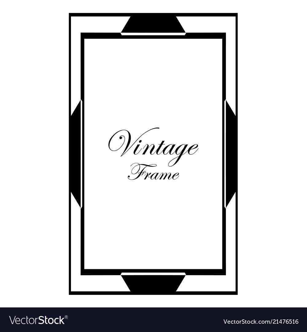 Art deco frame Royalty Free Vector Image VectorStock