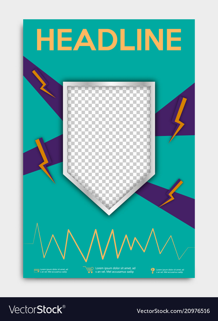 brochure flyer design layout template with shield vector image
