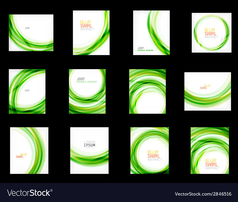 Business color swirl set minimal design templates