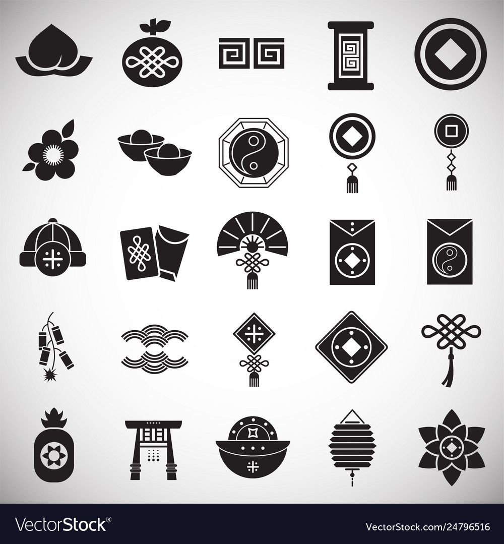 Chinese new year related icons set on white