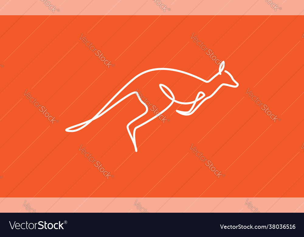 Continuous Line Kangaroo Jump