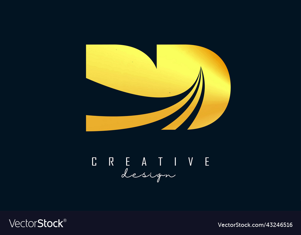 Creative golden letters dd d logo with leading Vector Image