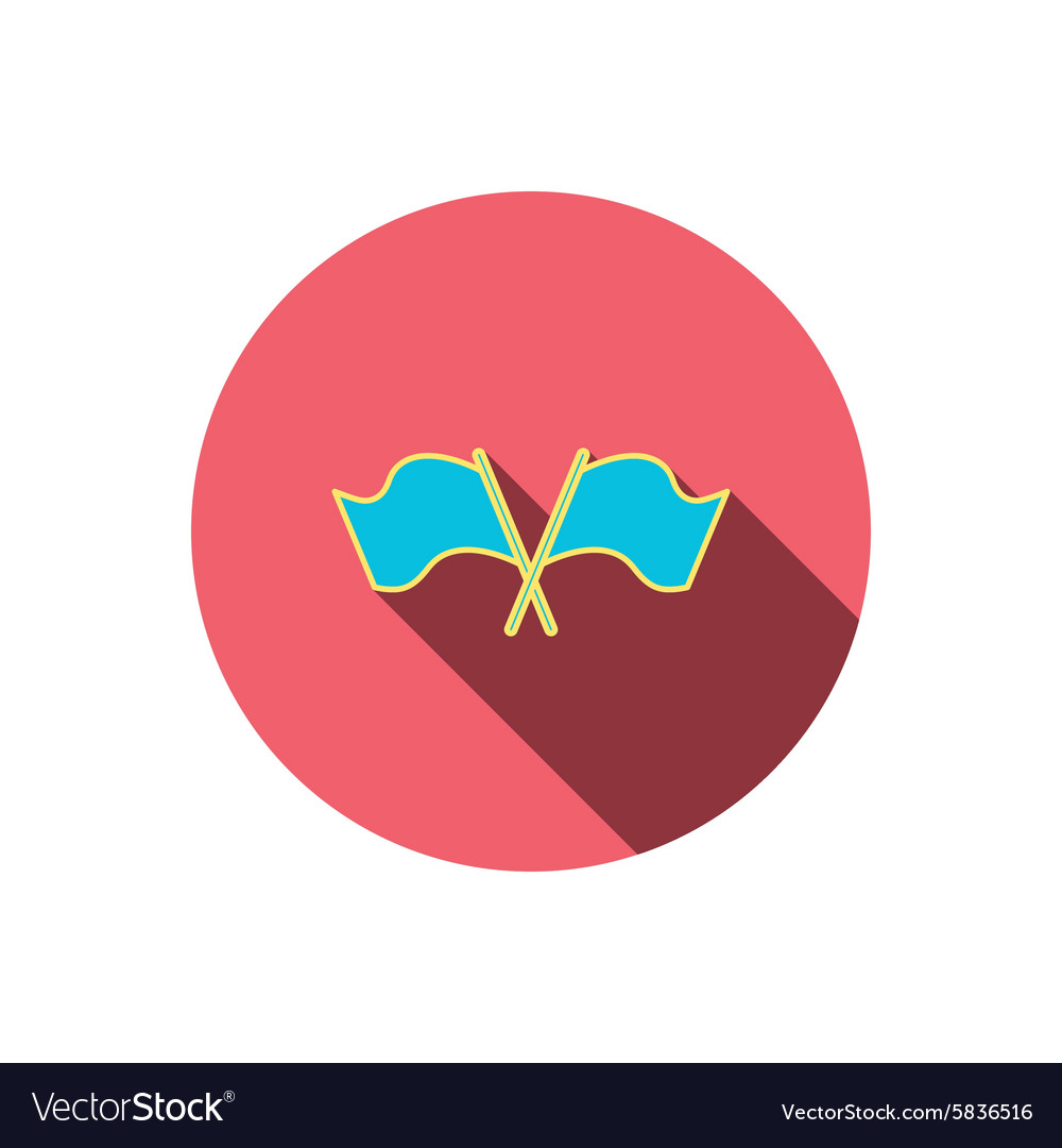 Crosswise waving flag icon location pointer