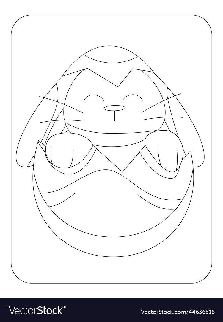 Easter bunnies egg coloring page for kids