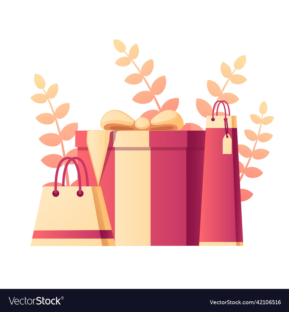 Gift box with abstract soft colour pattern vector image Gift box with abstract soft colour pattern
