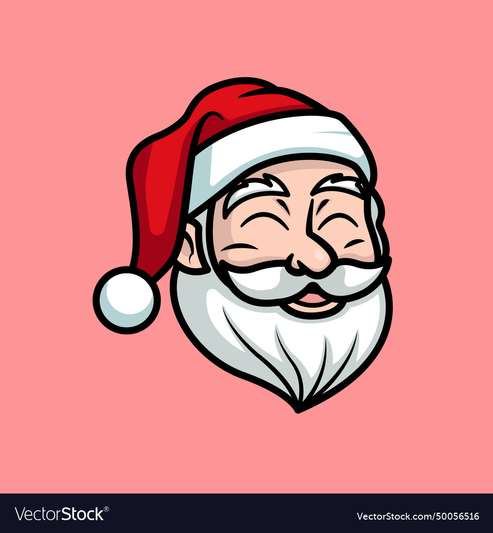 Happy santa face Royalty Free Vector Image - VectorStock